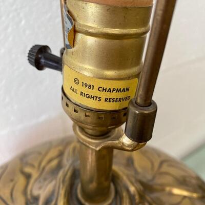 Vintage Peach Lamp with Brass