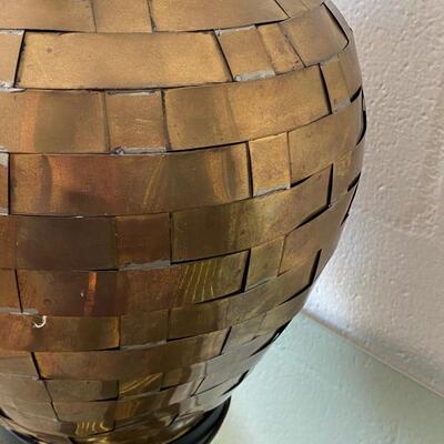 Vintage Woven Brass Lamp