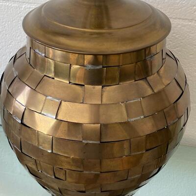 Vintage Woven Brass Lamp