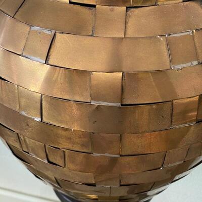 Vintage Woven Brass Lamp