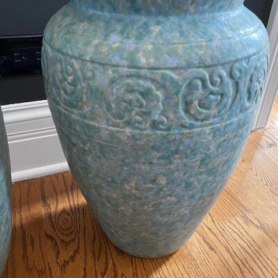 Pair Western Stoneware Floor Vases