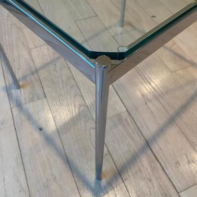 Small glass Chrome Accent Table