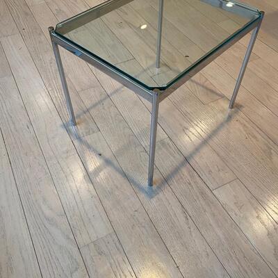 Small glass Chrome Accent Table