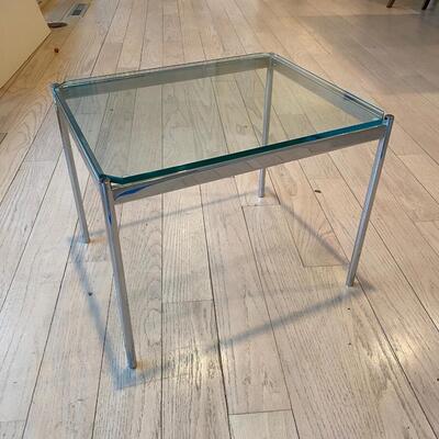 Small glass Chrome Accent Table