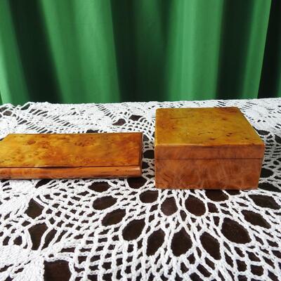 Russian Burled Wood Cigarette Boxes