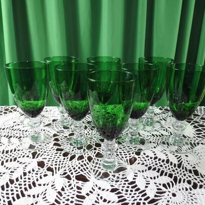 Green Glass Goblets