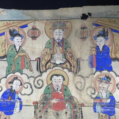 Antique Hand painted Tibetan Ancestor Thangka