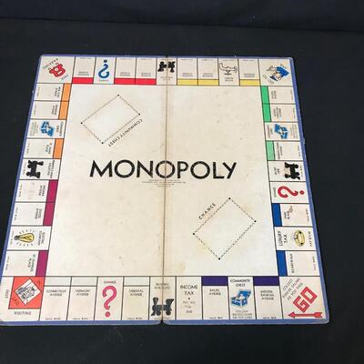 Lot 10: Vintage Monopoly Board Game w/ Wooden Game Pieces, Houses and Hotels