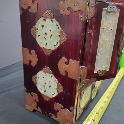 Antique Rosewood and White Jade Chest