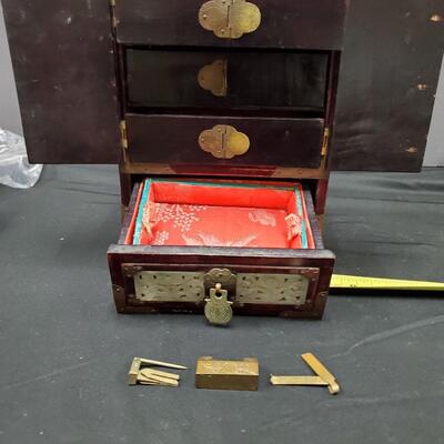 Antique Rosewood and White Jade Chest