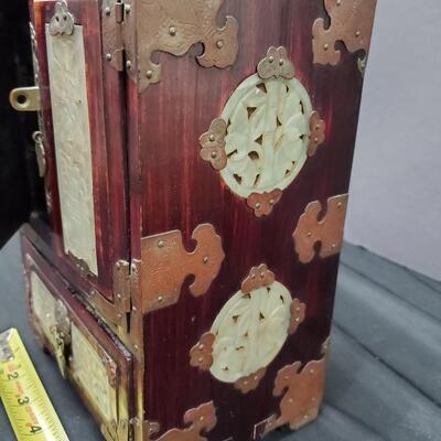Antique Rosewood and White Jade Chest