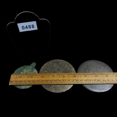 3 Antique Chinese Bronze Mirrors with Mythical Beast details