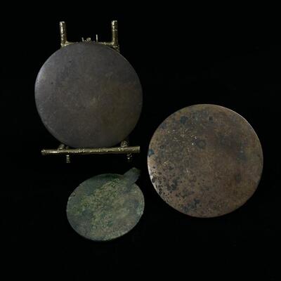 3 Antique Chinese Bronze Mirrors with Mythical Beast details