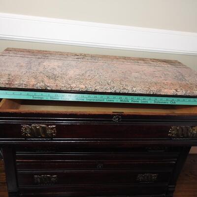 Victorian Marble Topped 3 Draw Chest