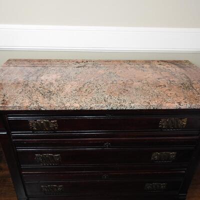 Victorian Marble Topped 3 Draw Chest