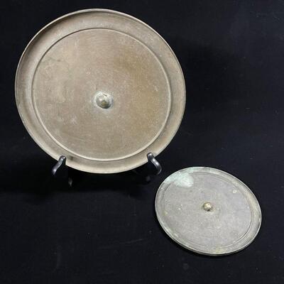 Pair of Antique Undecorated Chinese Bronze Mirrors