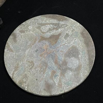 Pair of Antique Undecorated Chinese Bronze Mirrors