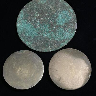 Lot of 3 Antique Chinese Bronze Mirrors