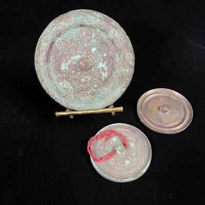 Lot of 3 Antique Chinese Bronze Mirrors