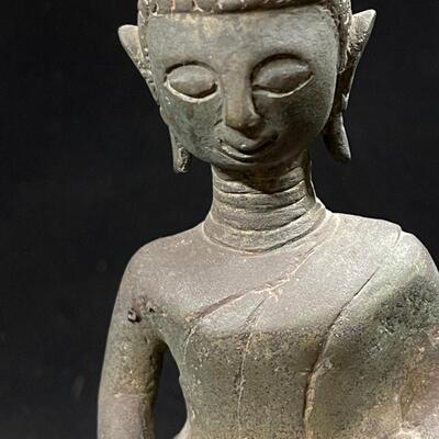 Crude Small Ayutthaya Bronze Buddha