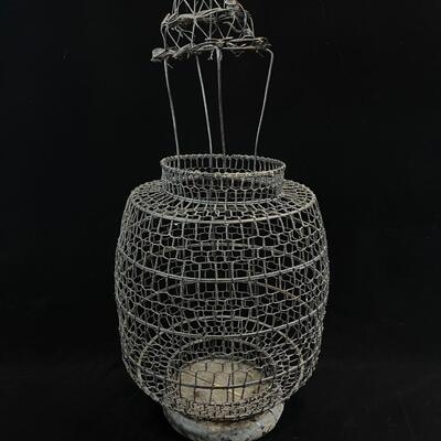 Old Wire Construction Hanging Candle Lantern