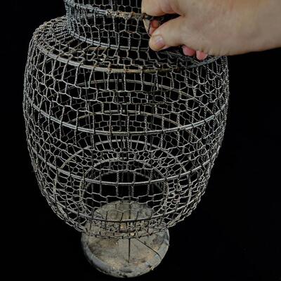 Old Wire Construction Hanging Candle Lantern