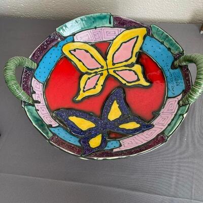 Ceramic Handled Butterfly Bowl