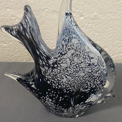 Signed Vintage Art Glass Fish Paperweight