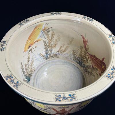 Very Large and Wonderful Vintage Chinese Ceramic Fish Bowl