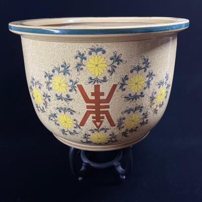 Very Large and Wonderful Vintage Chinese Ceramic Fish Bowl