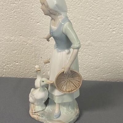 St. Michael Porcelain "Woman with 3 Geese" Figurine
