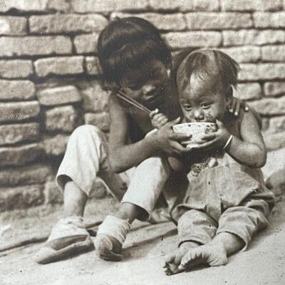 A Touching Vintage Photograph of Chinese Street Orphans