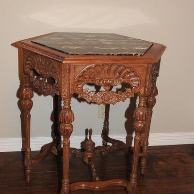 Beautiful vintage carved marble topped,table