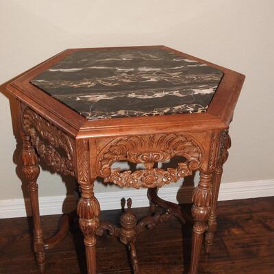 Beautiful vintage carved marble topped,table