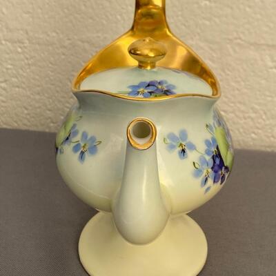 Antique T &V Limoges Handpainted Purple Violet Teapot