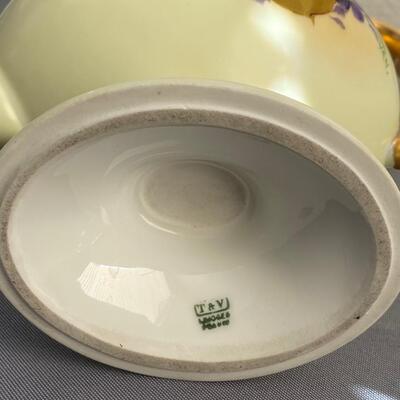 Antique T &V Limoges Handpainted Purple Violet Teapot