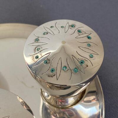 Vintage Angora EPNS Silver Plate on Nickel Silver Condiments Caddy