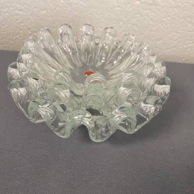 3 Flower-Shaped Glass Dishes,