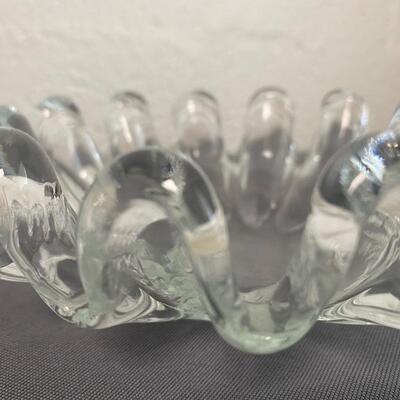 3 Flower-Shaped Glass Dishes,