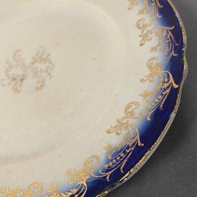 (Lot of 5) Vintage Blue and Gold Plates
