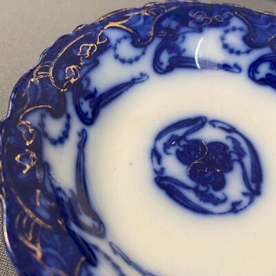 (Lot of 5) Vintage Blue and Gold Plates