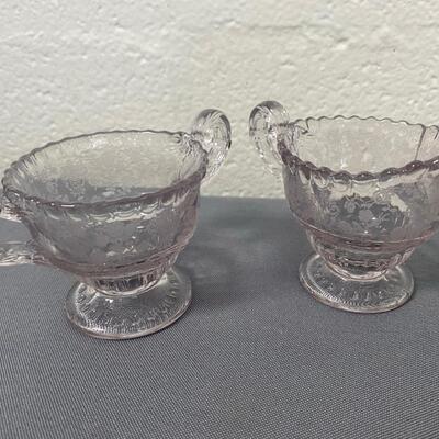 3 piece Cambridge Glass Rosepoint Etched Crystal