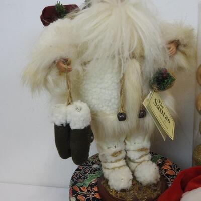 6 pc Christmas: 100 Ornaments, Stuffed Santa Clauses, 'The Santas' Figure