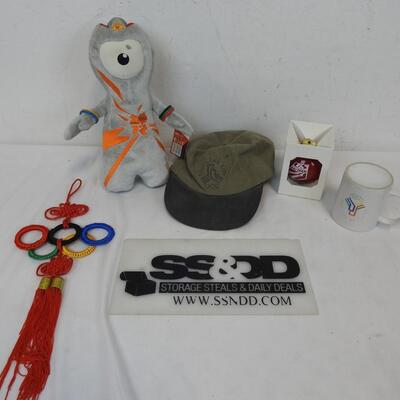 Olympics Memorabilia: Stuffed Wenlock, Mug, Baseball Cap, Two Ornaments