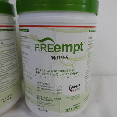 3 Boxes of Preempt Wipes, Expired 12/21, Laboratory Wipes, Unopened