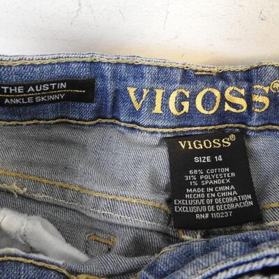2 Pairs of Jeans, Vigoss, Size 14, L.A. Idol USA Size 9