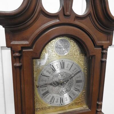 Tempus Fugit Wooden Grandfather Clock, Electric, Works Completely
