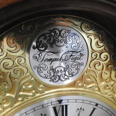 Tempus Fugit Wooden Grandfather Clock, Electric, Works Completely