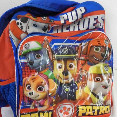 8 pc Kids: Paw Patrol Backpack, Ballarina Sleeping Bag, 3 Lunch Boxes