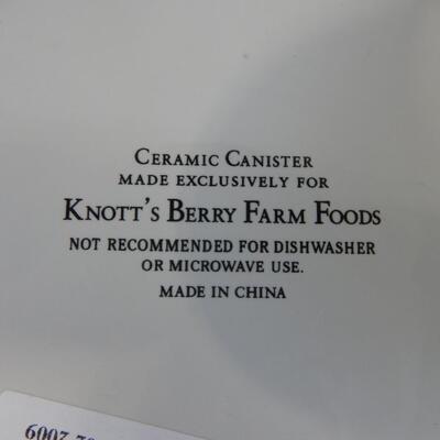 Knott's Berry Farm Foods Ceramic Canister, Good Condition